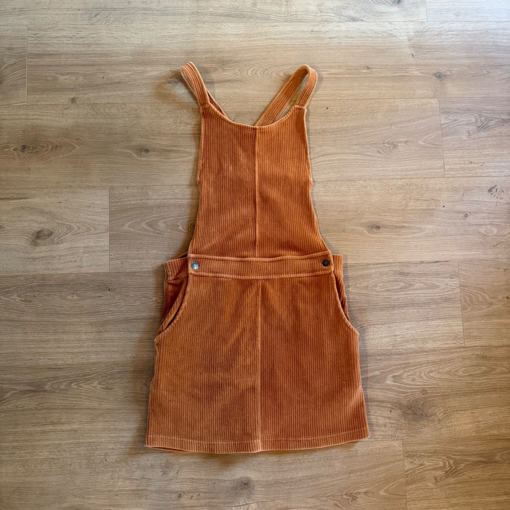 Wallflower Rust Orange Corduroy Overall Pinafore Dress Womens Medium Jumper